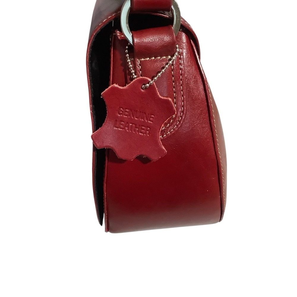 Valerie Steven’s Vintage Y2K Burgundy Leather Saddle Bag Rare - Picture 5 of 16